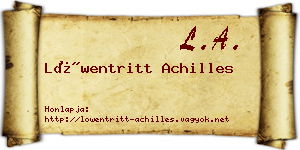 Löwentritt Achilles névjegykártya